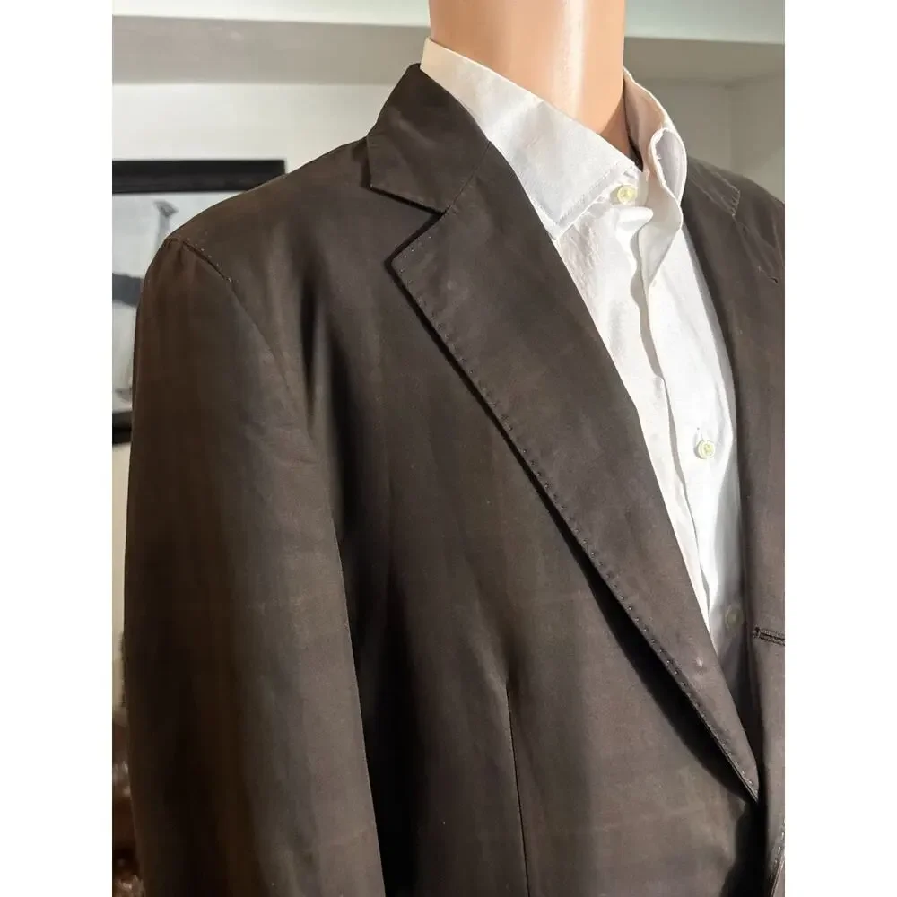 Brunello Cucinelli Brown Tartain Plaid Sportcoat 54IT 42R US Cotton Unstructured